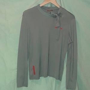Prada Long Sleeve Bow Tie Top